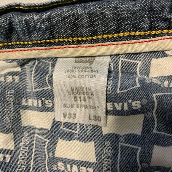 Vintage Levi's 514 Jeans Slim Straight Men's 33x30 Denim 100% Cotton Medium Wash - Picture 10 of 11